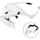 Lupa de Cabeza Ligera V5 con 05 Lentes y Doble LED